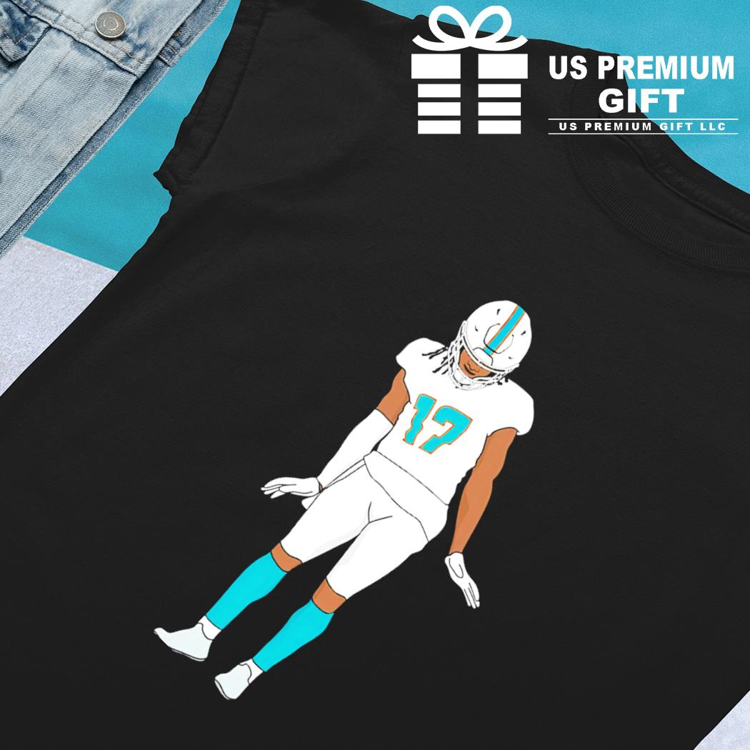 Jaylen Waddle Miami Dolphins Men's by One Color T-Shirt - Ash