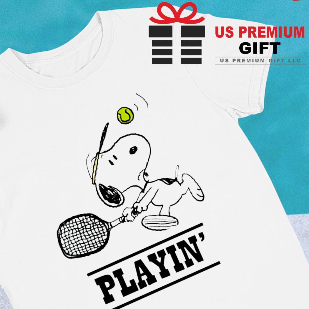 Peanuts Snoopy playin' tennis funny T-shirt
