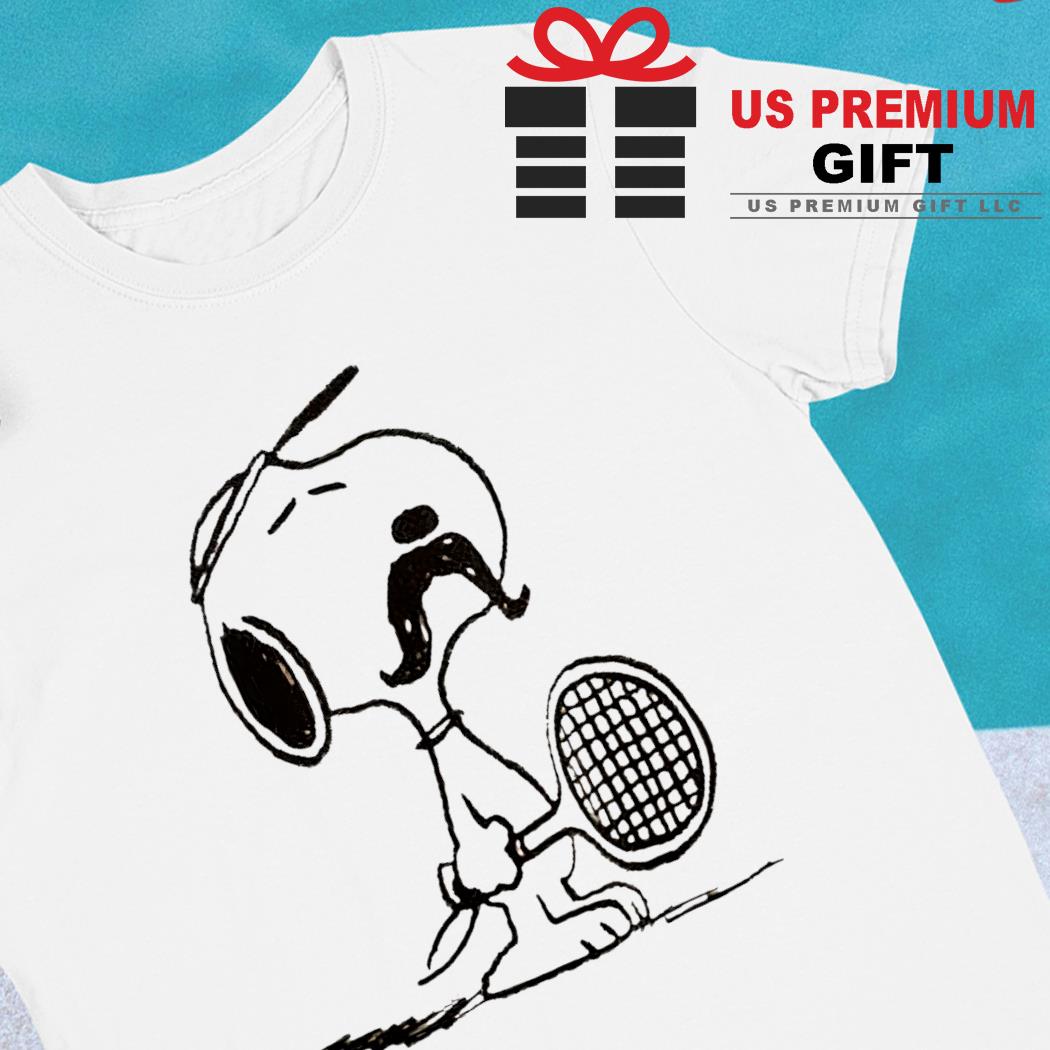 Peanuts Snoopy relaxed tennis funny T-shirt