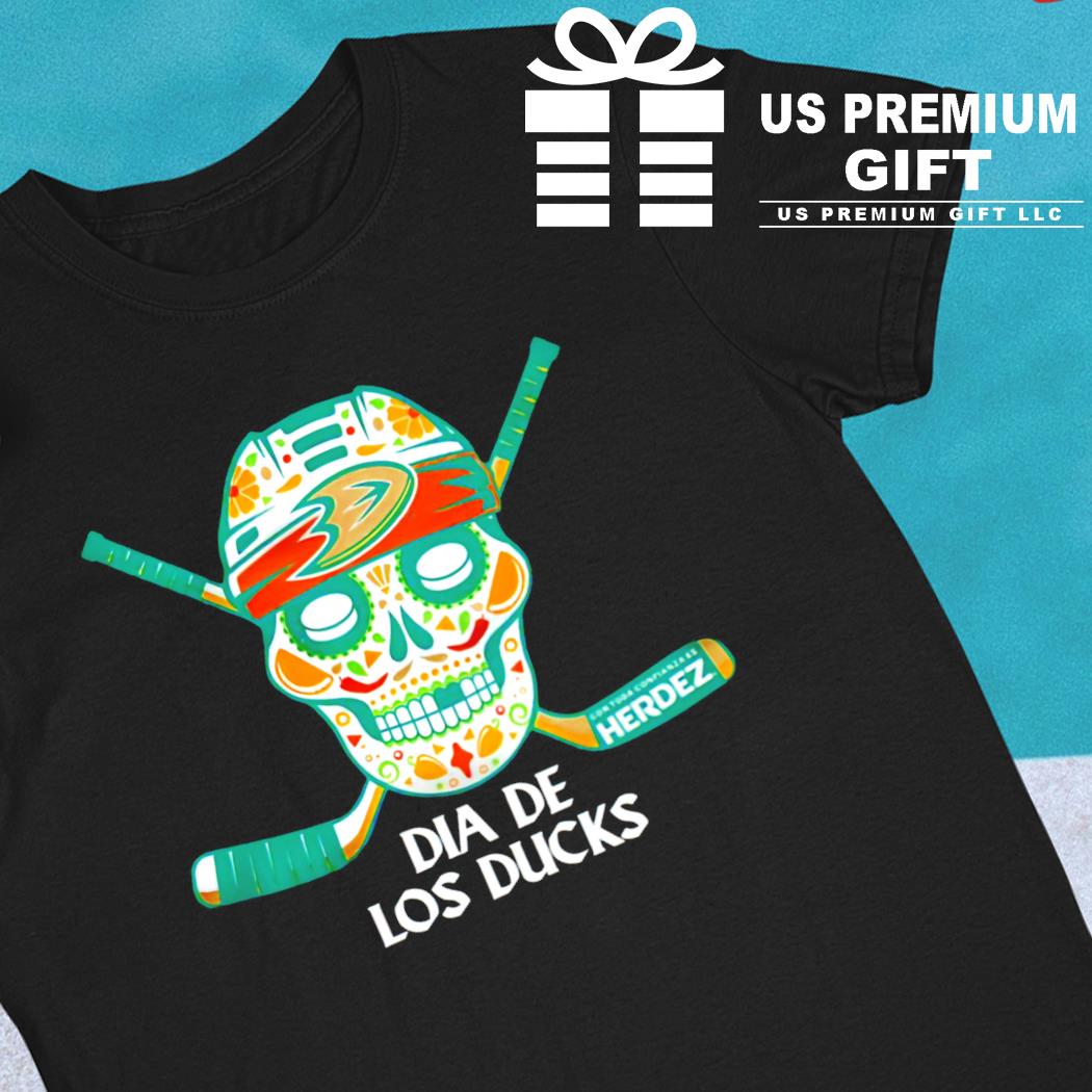 Dia De Los Ducks skull hockey T-shirt