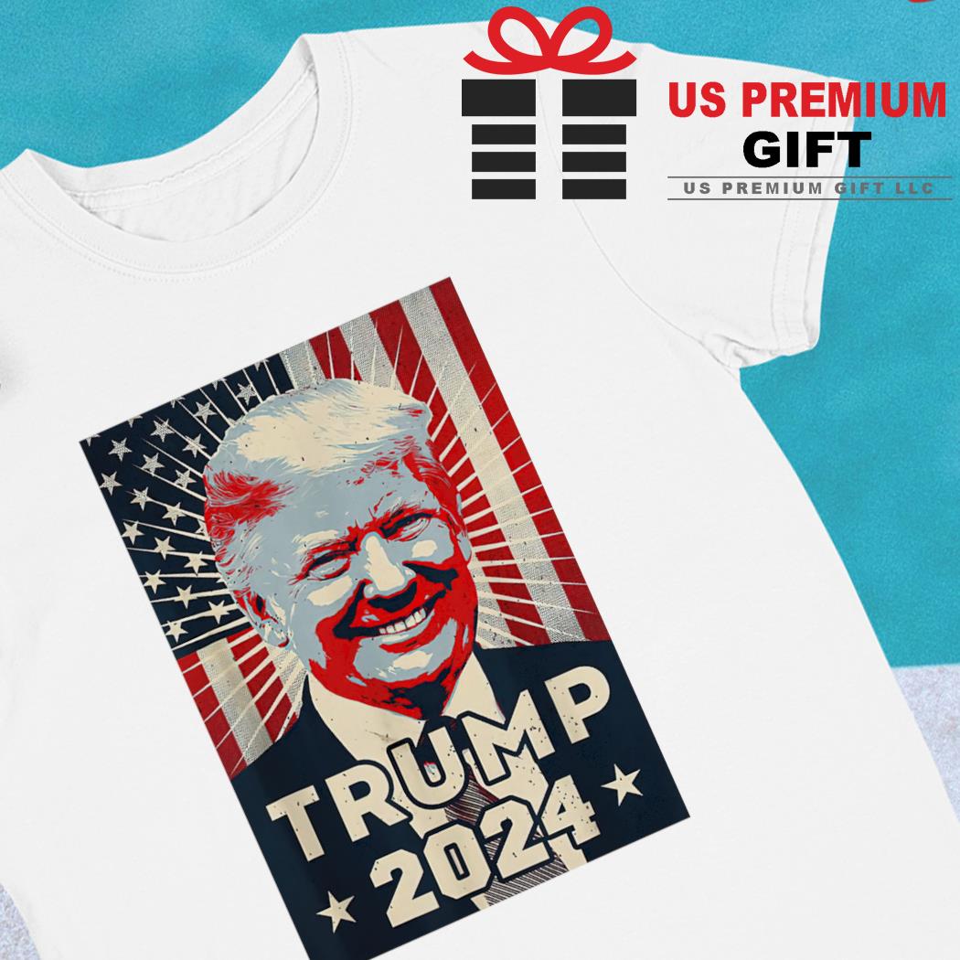 American flag Trump 2024 elections Trump lovers funny T-shirt