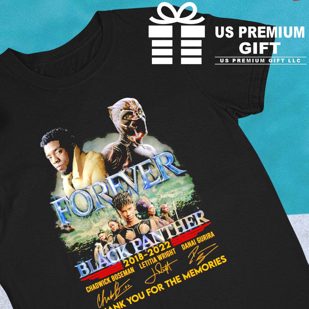 Forever Black Panther 2018-2022 thank you for the memories signatures T-shirt
