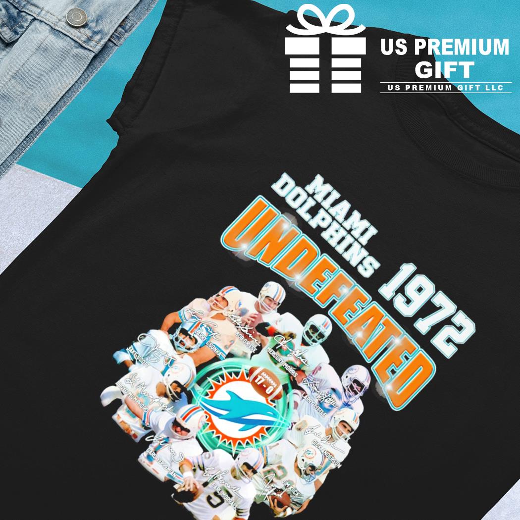 Mfamilygift Miami Dolphins Undefeated 1972 72 Perfect Season Signature Shirt, Tshirt, Hoodie, Sweatshirt, Long Sleeve, Youth, Funny Shirts, Gift Shirts