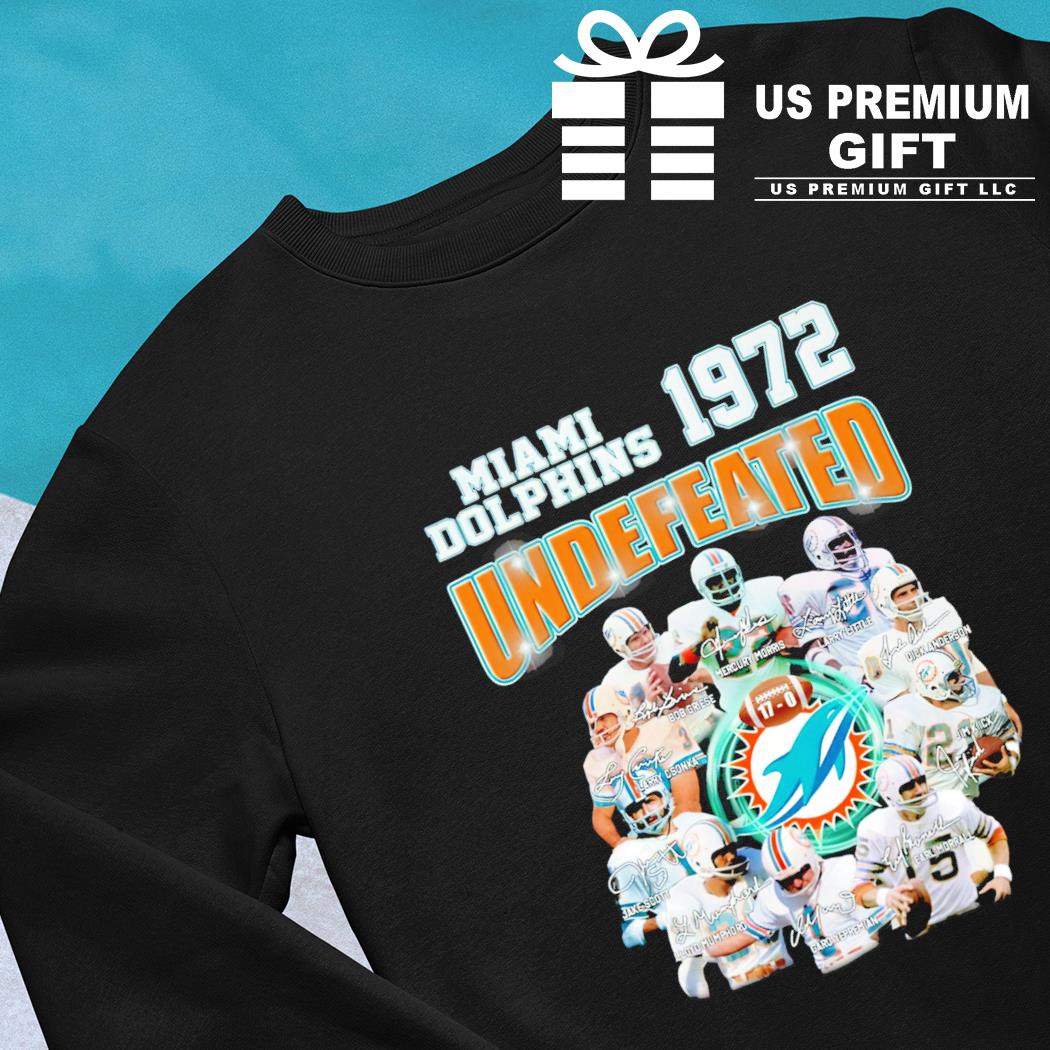 Mfamilygift Miami Dolphins Undefeated 1972 72 Perfect Season Signature Shirt, Tshirt, Hoodie, Sweatshirt, Long Sleeve, Youth, Funny Shirts, Gift Shirts