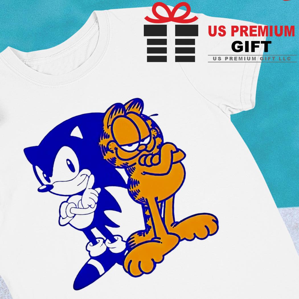 Sonic and Garfield characters 2022 T-shirt