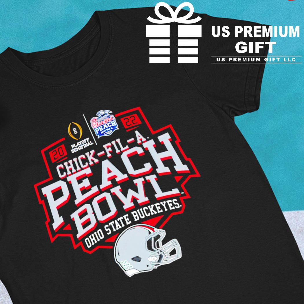 Ohio State Buckeyes football 2022 Chick-fil-A Peach Bowl helmet logo T-shirt