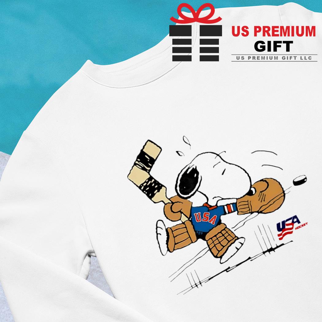 Gehakt merknaam voor eeuwig Peanuts Usa hockey Snoopy goalie funny T-shirt, hoodie, sweater, long sleeve  and tank top