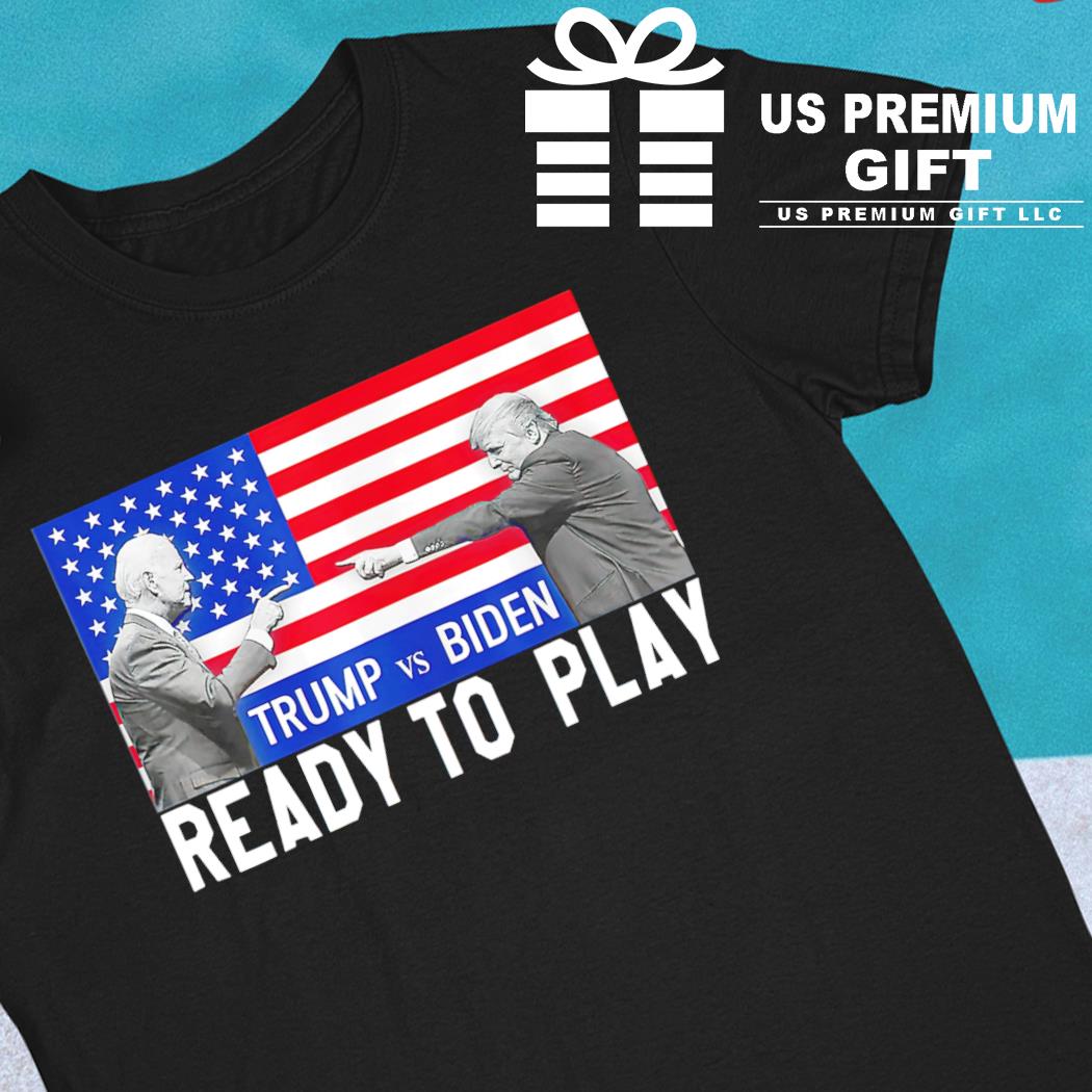 Trump Vs Biden ready to play American flag funny T-shirt