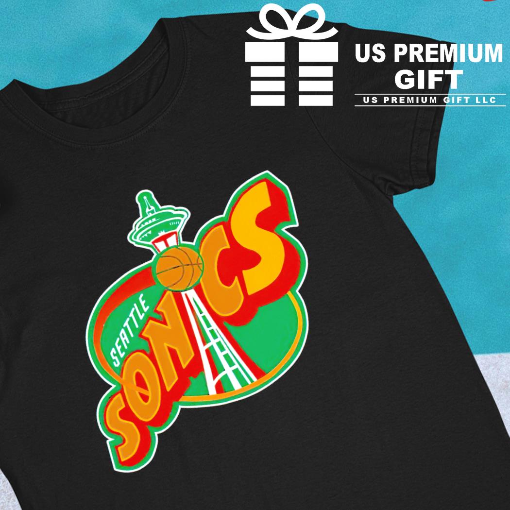 Gildan Seattle SuperSonics Logo T-Shirt Orange 5XL