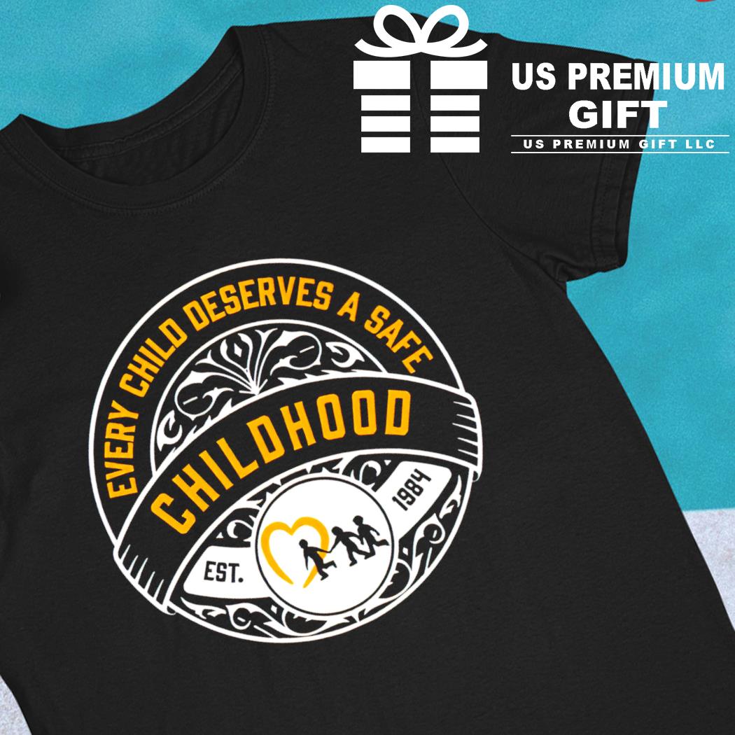 Every child deserves a safe childhood est. 1984 logo T-shirt