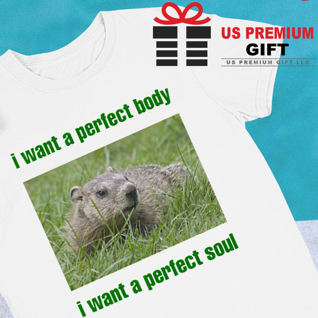 Groundhog I want a perfect body I want a perfect soul funny T-shirt