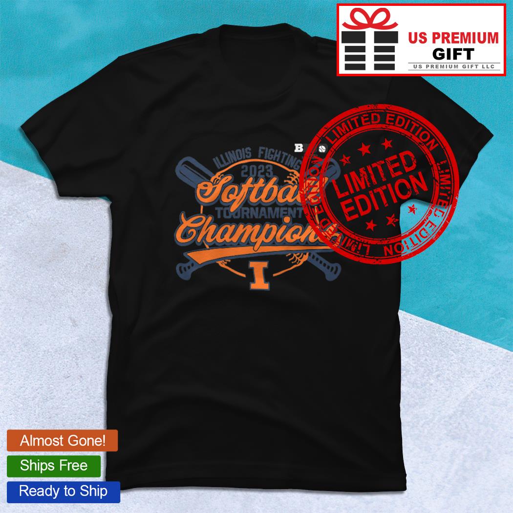 Illinois Fighting Illini 2023 softball tournament Champions logo T-shirt