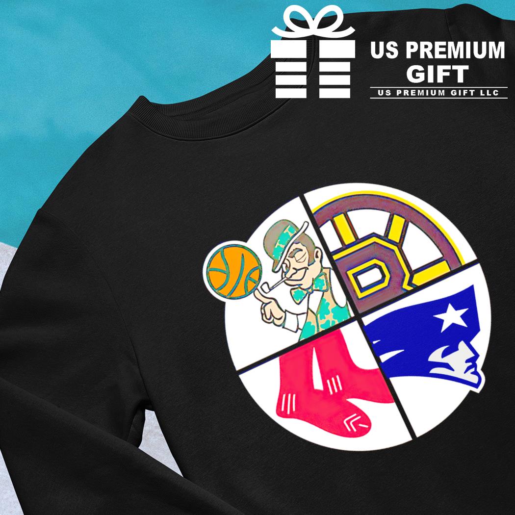 Boston Celtics Boston Bruins Boston Red Sox New England Patriots sports  quad circle logo 2023 T-shirt, hoodie, sweater, long sleeve and tank top