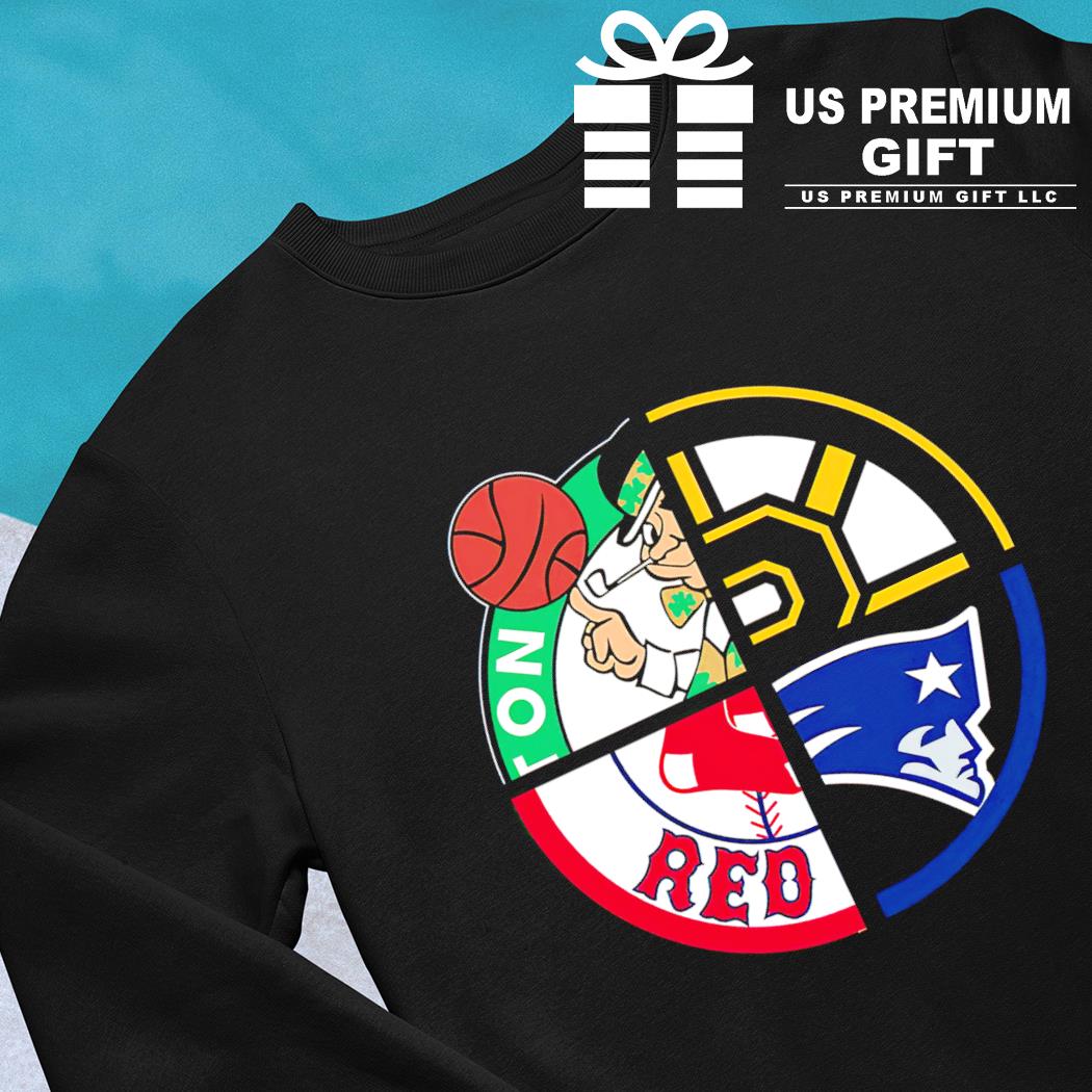 Boston Celtics Boston Bruins Boston Red Sox New England Patriots sports  quad logo 2023 T-shirt, hoodie, sweater, long sleeve and tank top