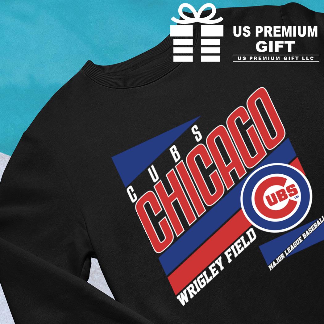 Wrigley Field Chicago Cubs Sign in Black and White T-Shirt