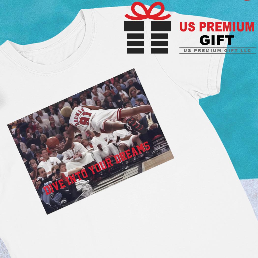 Dennis Rodman 91 Chicago Bulls basketball dive into your dreams Vintage T- shirt, hoodie, sweater, long sleeve and tank top