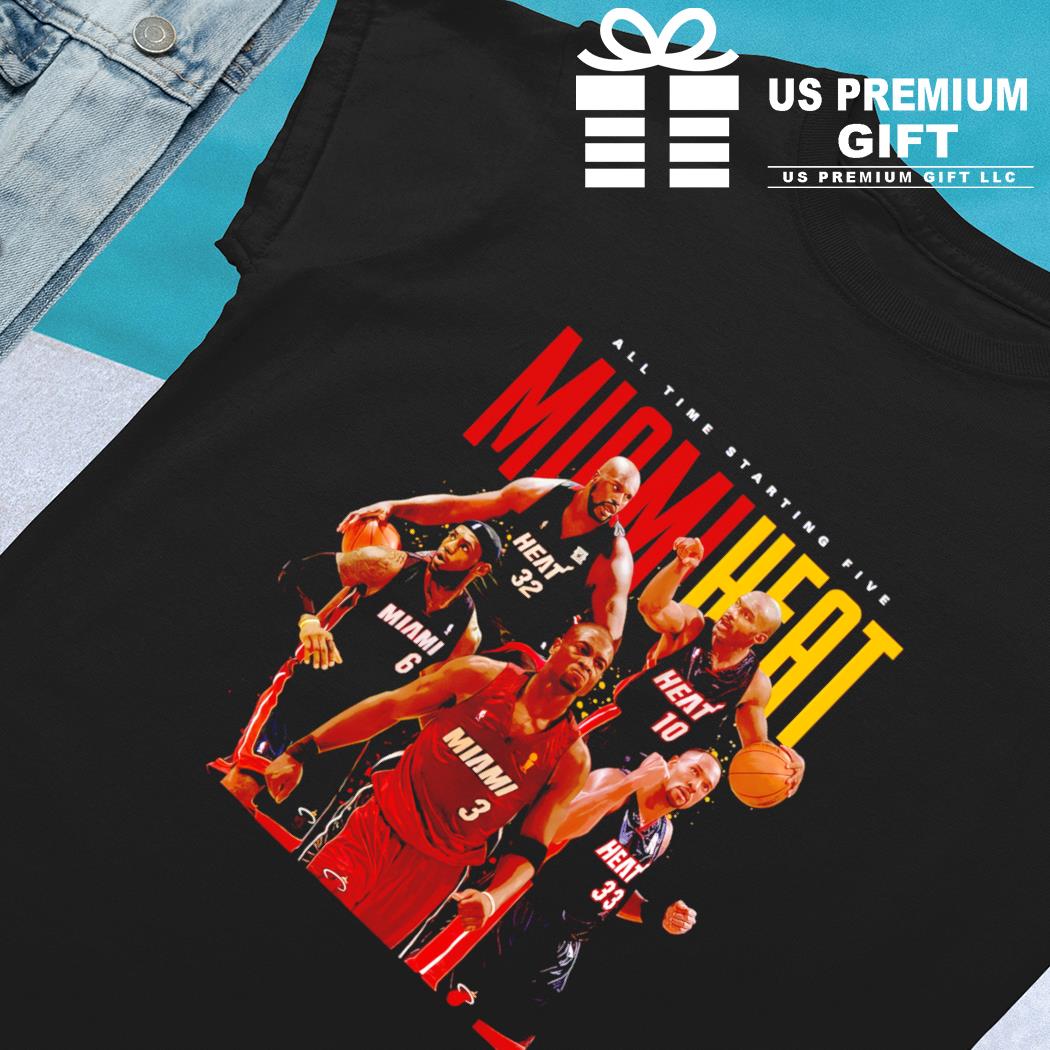 Miami Heat basketball all time starting five players 2023 T-shirt