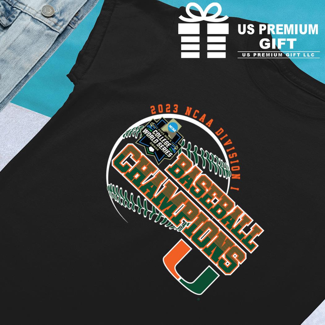 Miami Hurricanes 2023 Ncaa DI baseball men's Champions logo T