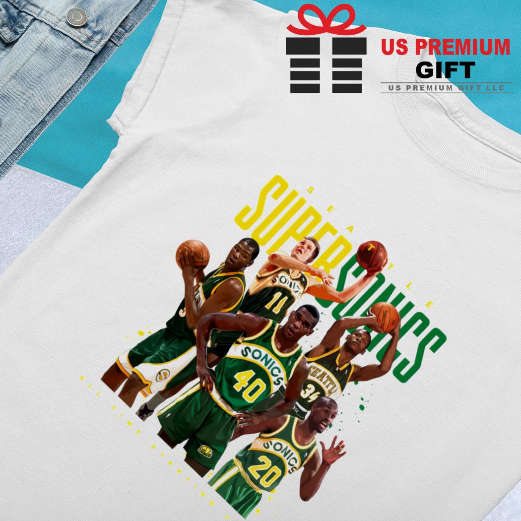 Seattle Supersonics basketball all time starting five players 2023 T-shirt,  hoodie, sweater, long sleeve and tank top