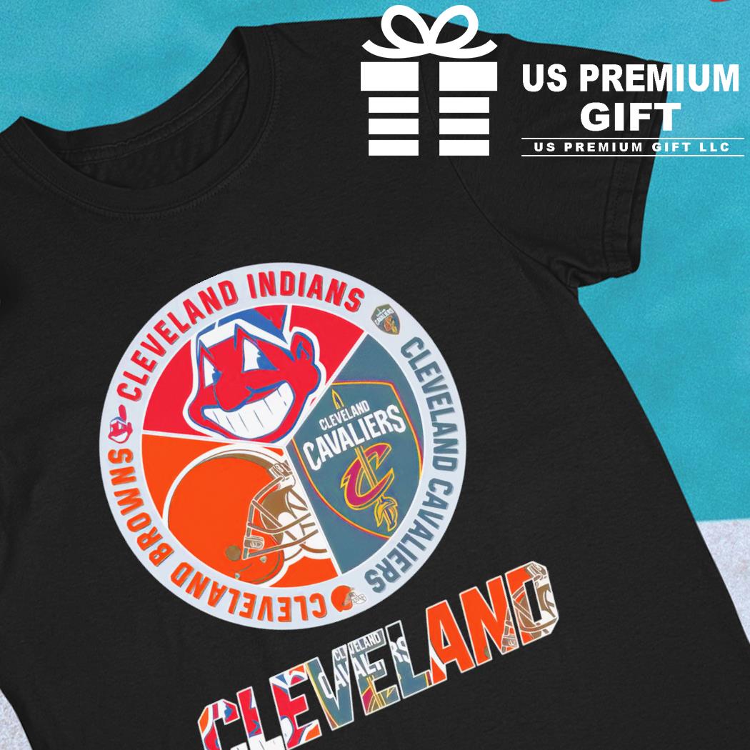 Cleveland Indians Cavaliers Browns 3 teams sports circle logo shirt,  hoodie, sweater, long sleeve and tank top