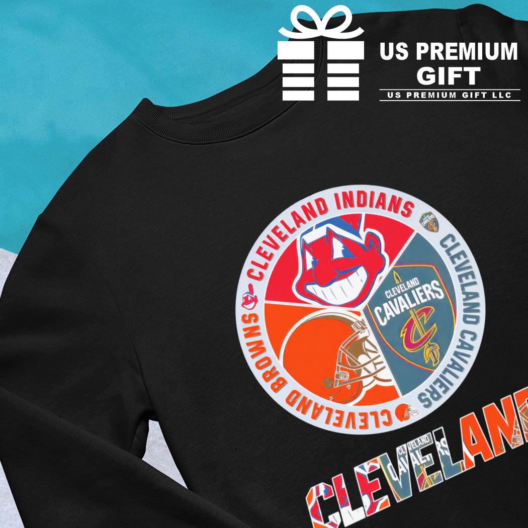 Cleveland Indians Cavaliers Browns 3 teams sports circle logo shirt,  hoodie, sweater, long sleeve and tank top