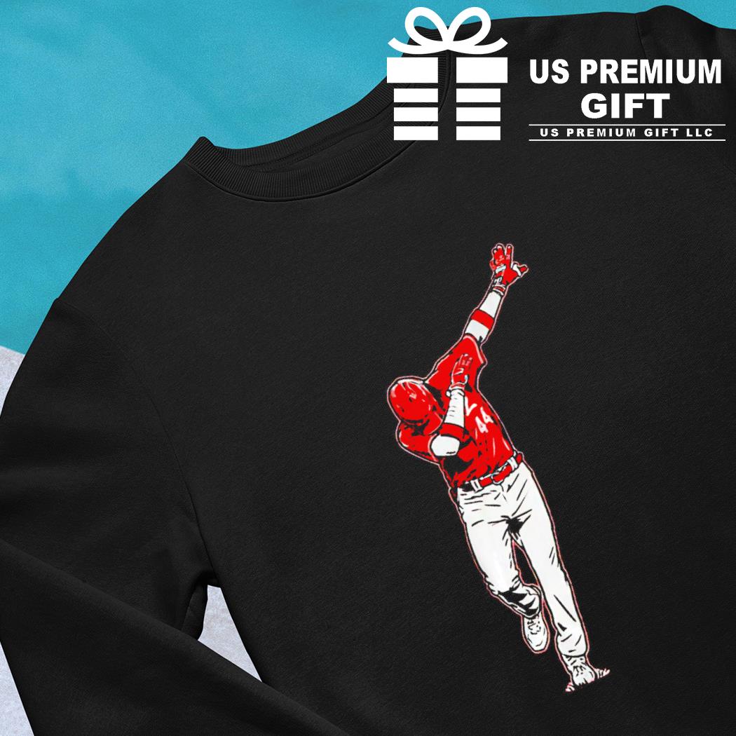 Cincinnati Reds Elly de La Cruz Signature Jersey T-Shirt from Homage. | Red | Vintage Apparel from Homage.