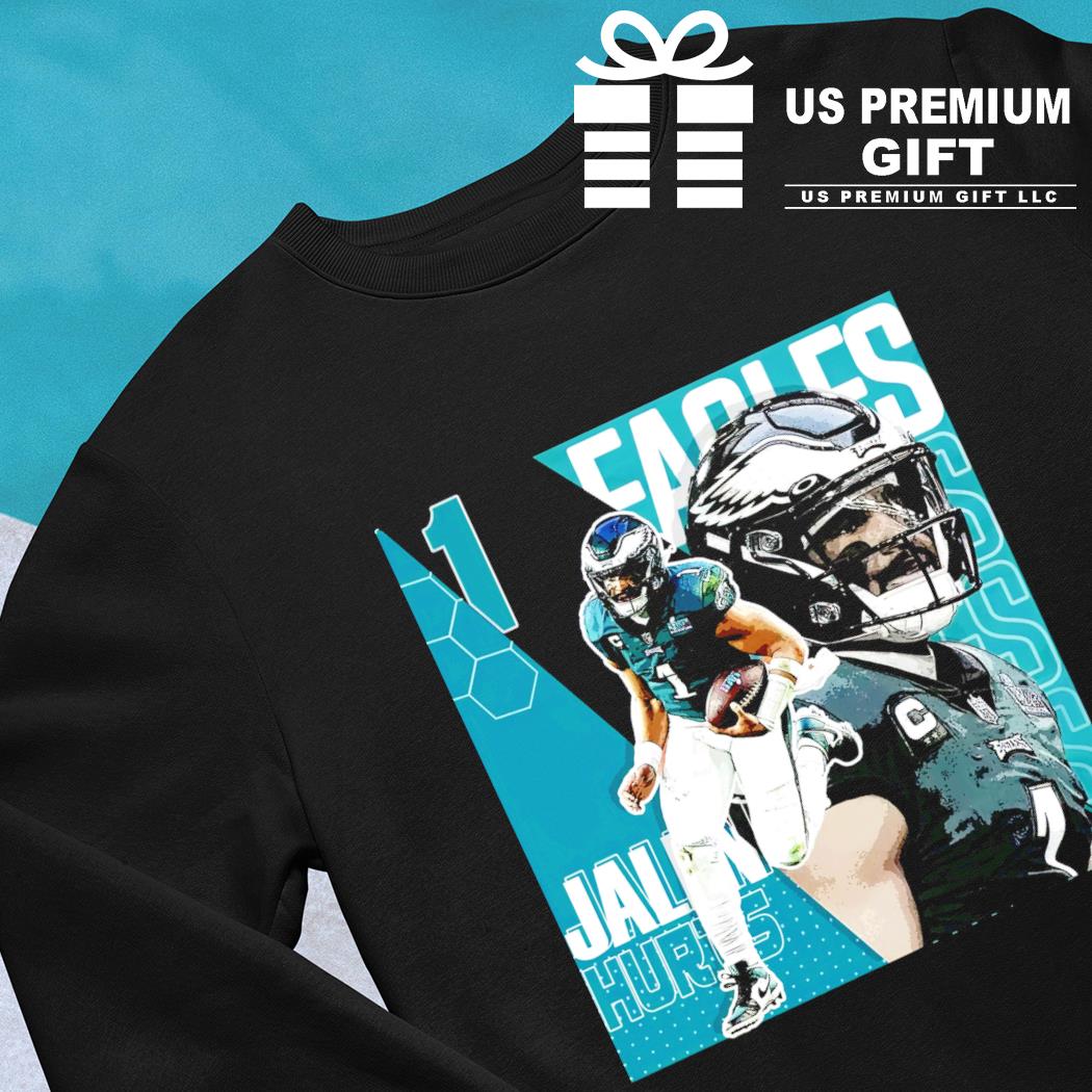 Jalen Hurts 1 Philadelphia Eagles player football retro poster shirt,  hoodie, sweater, long sleeve and tank top