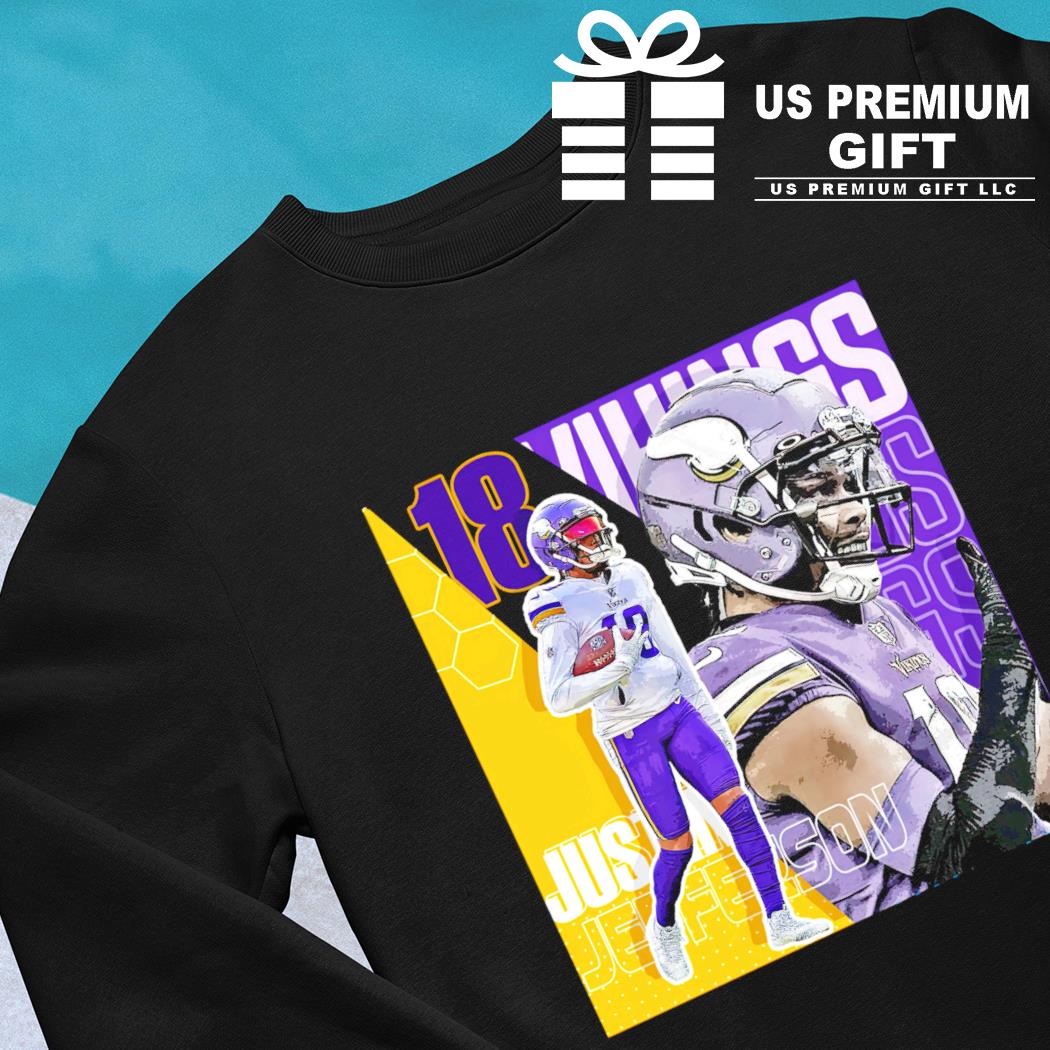 Justin Jefferson 18 Minnesota Vikings player football poster shirt, hoodie,  sweater, long sleeve and tank top