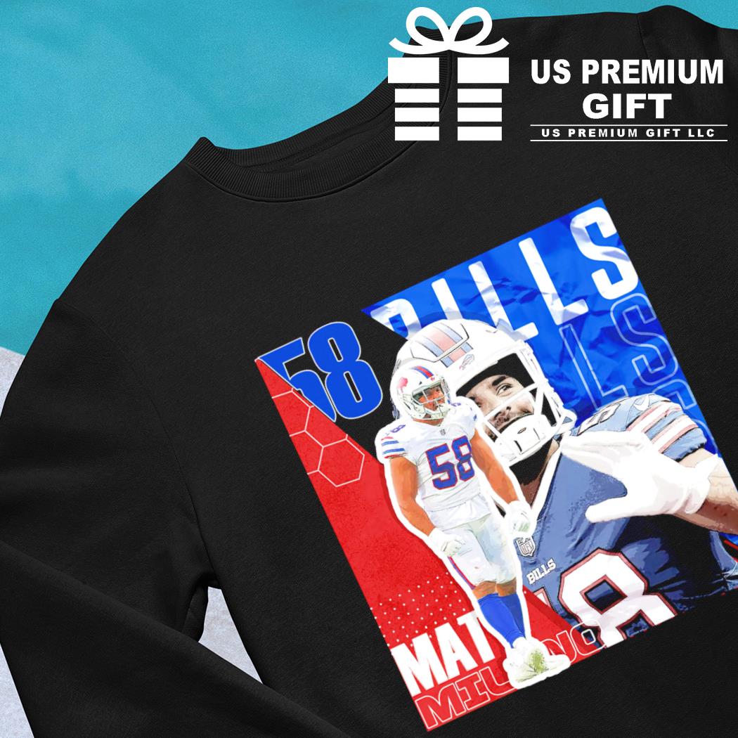 Matt Milano 58 Buffalo Bills football retro poster shirt, hoodie