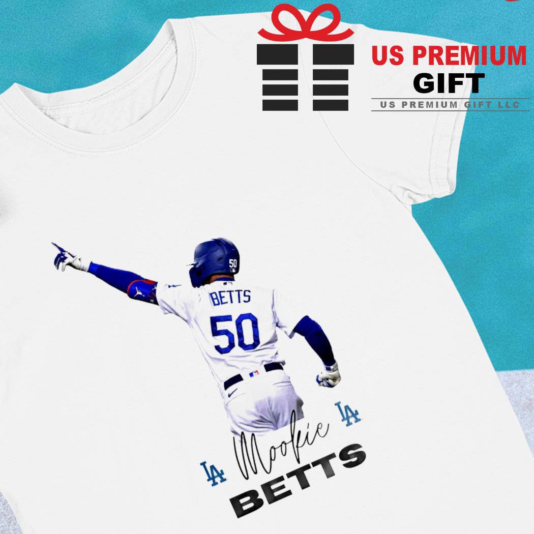 Mookie Betts Los Angeles Dodgers cartoon signature T-shirt