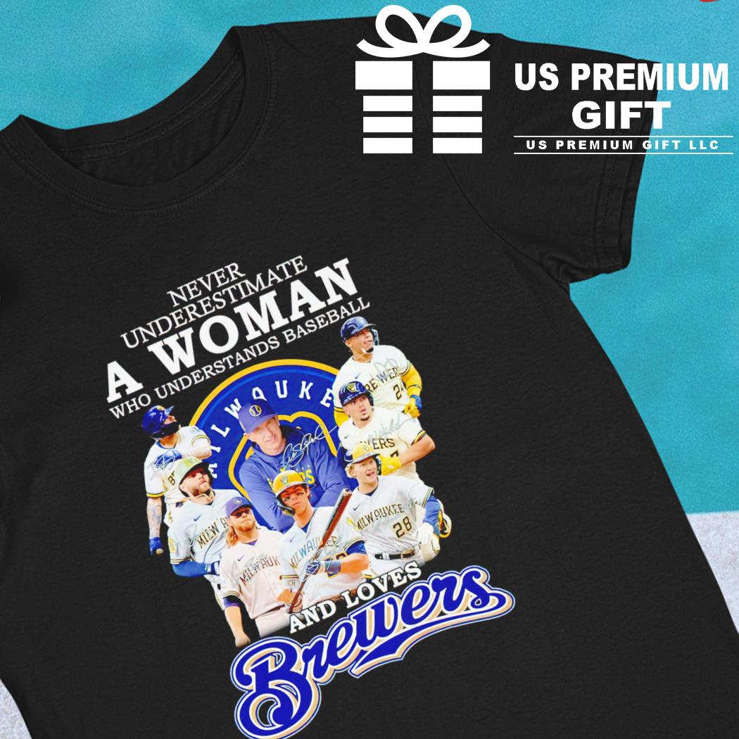 Just A Woman Who Loves Milwaukee Brewers 2023 Signatures Shirt