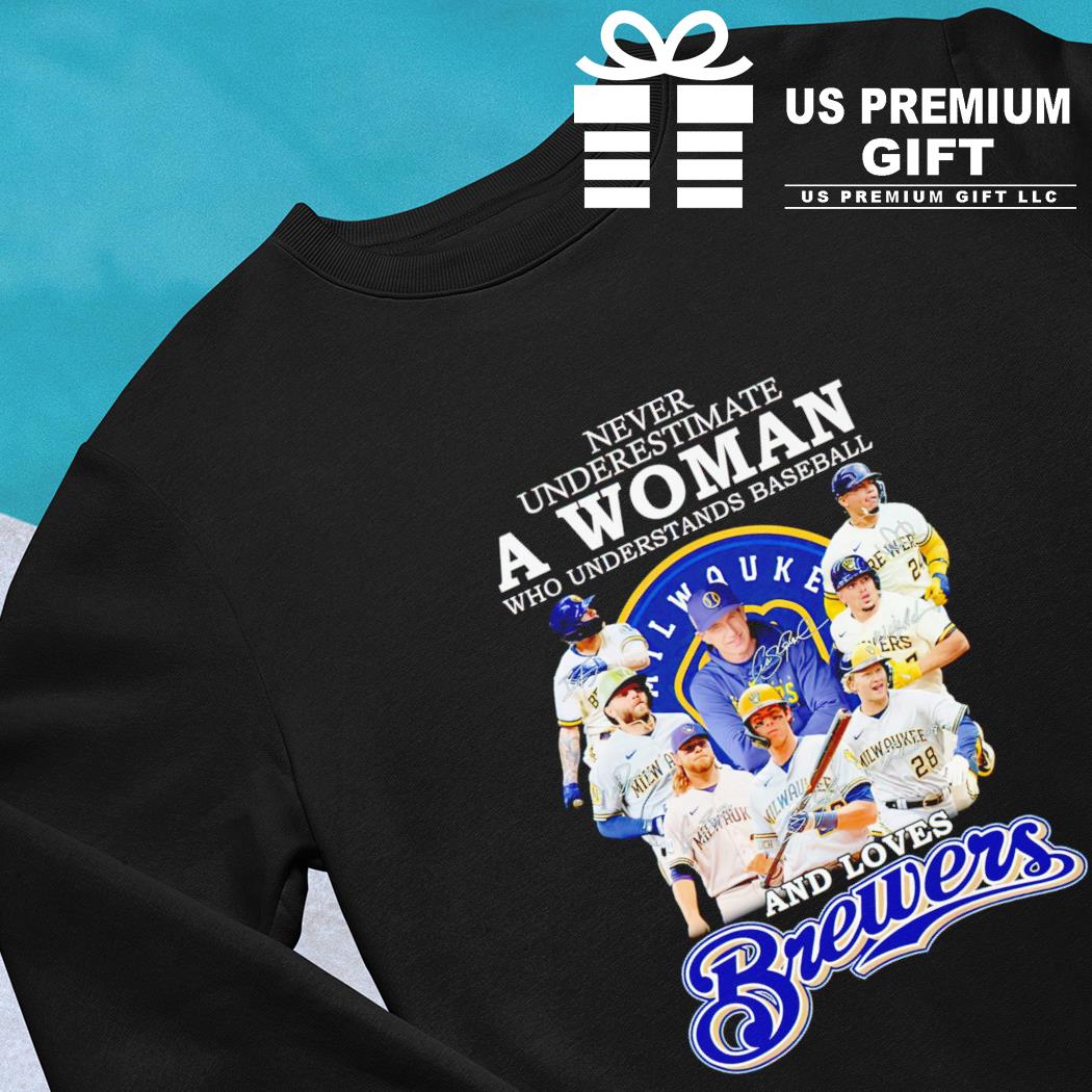 Just A Woman Who Loves Milwaukee Brewers 2023 Signatures Shirt