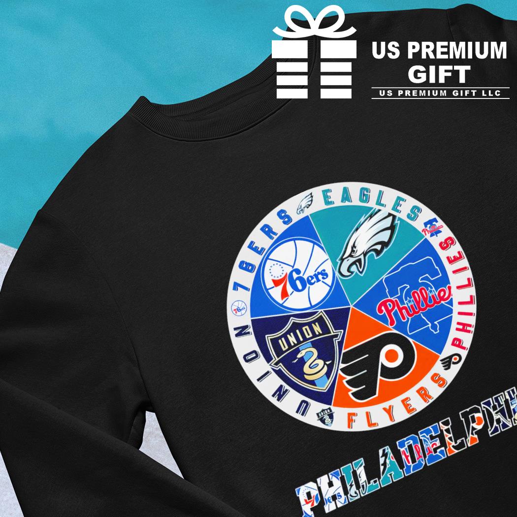 Philadelphia Teams Flyers Eagles Phillies 76 Ers Union T-Shirt