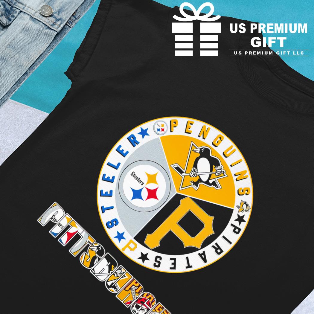 Pittsburgh steelers penguins pirates logo sports shirt