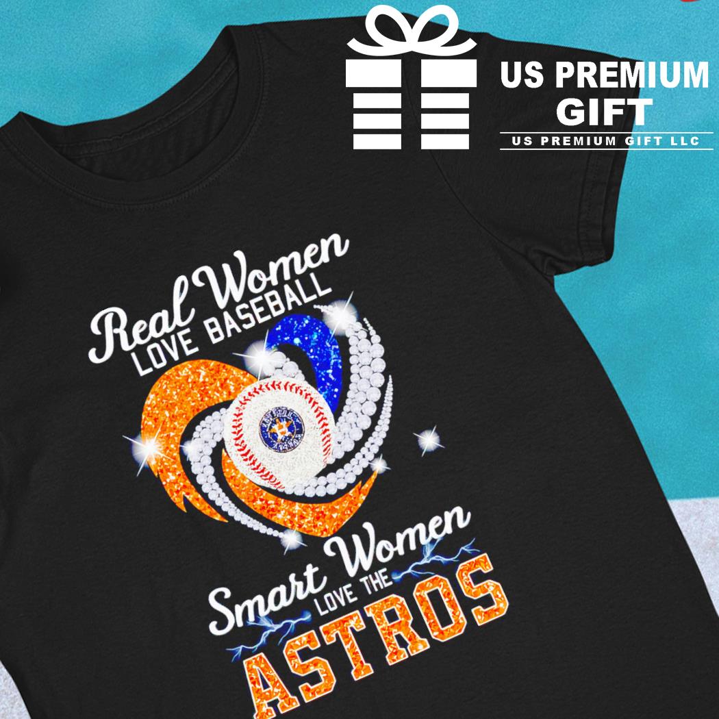 Women's Houston Astros Ladies Bling T-Shirt Crew Shirt Tee Baseball Sparkle