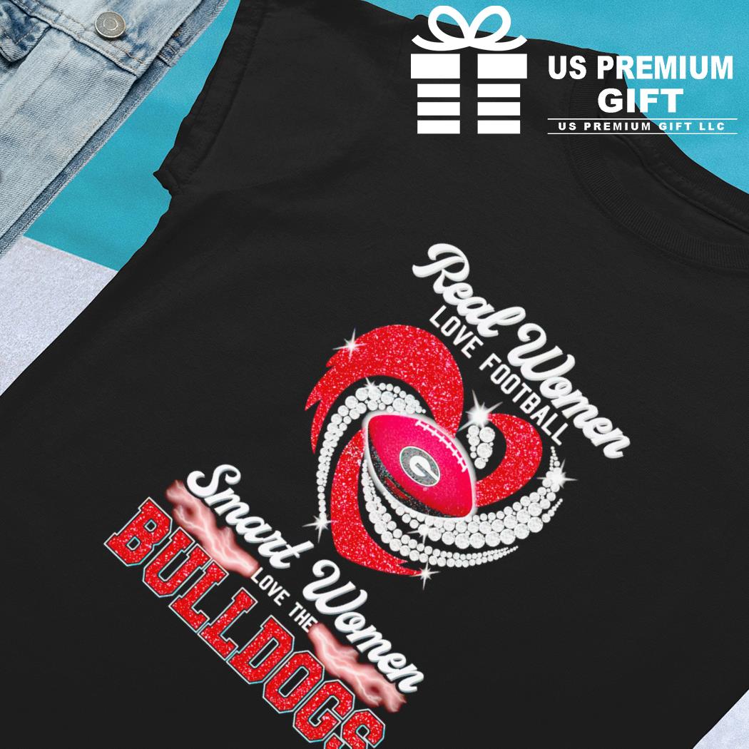 Real women love football smart women love the Georgia Bulldogs heart logo  shirt, hoodie, sweater, long sleeve and tank top