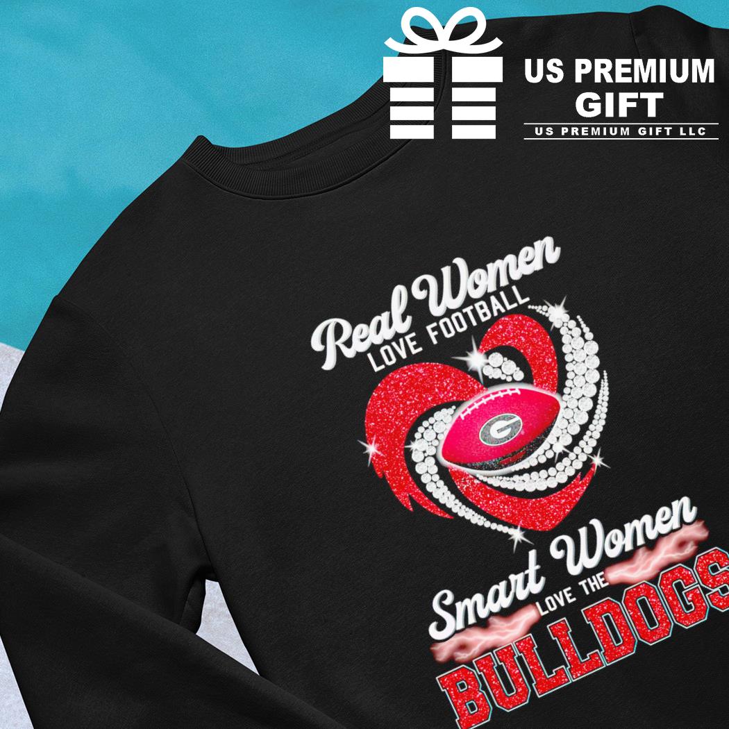 Real women love football smart women love the Georgia Bulldogs heart logo  shirt, hoodie, sweater, long sleeve and tank top