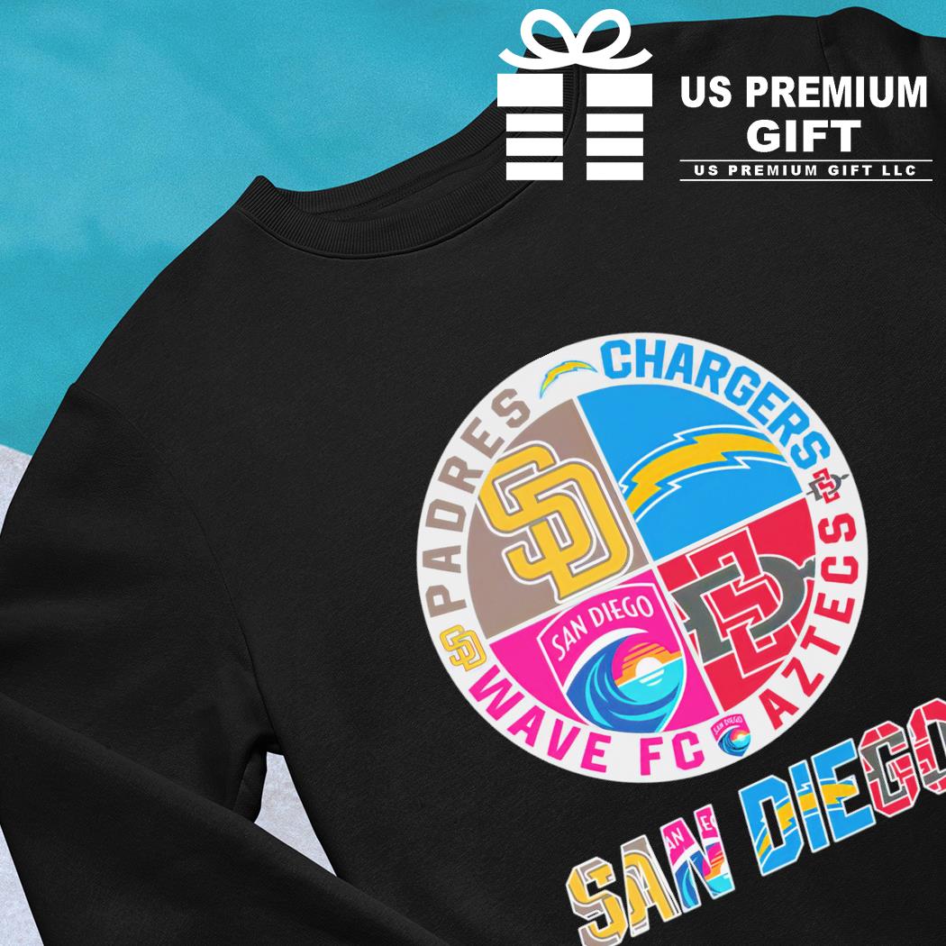 Awesome san Diego Chargers Aztecs Wave Padres logo 2023 shirt