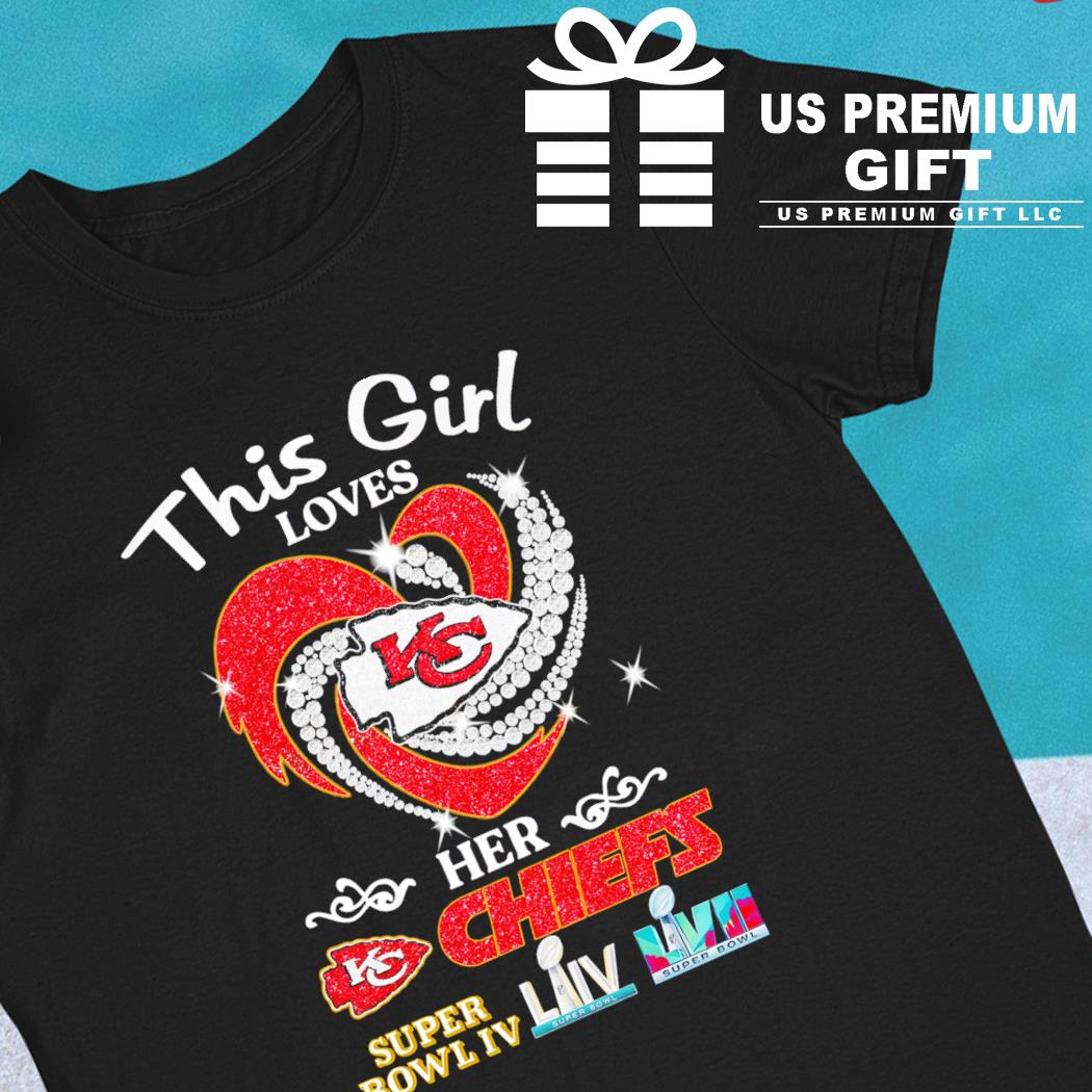 This girl loves her Kansas City Chiefs football team Super Bowl IV logo  shirt, hoodie, sweater, long sleeve and tank top