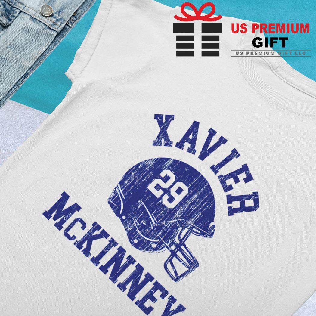 Xavier McKinney 29 New York Giants football helmet logo shirt