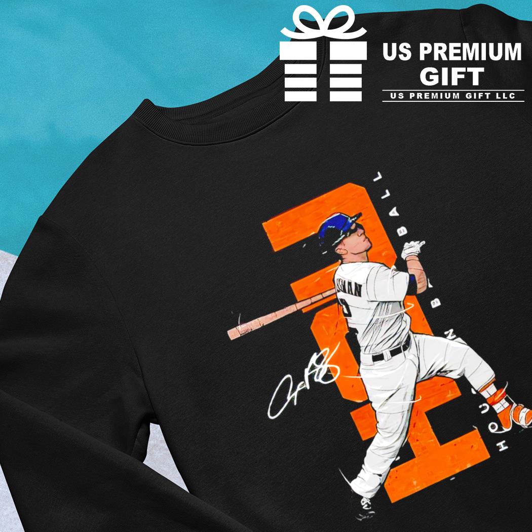 Alex Bregman 2 Houston Astros baseball player action pose signature outline  vertical gift shirt, hoodie, sweater, long sleeve and tank top