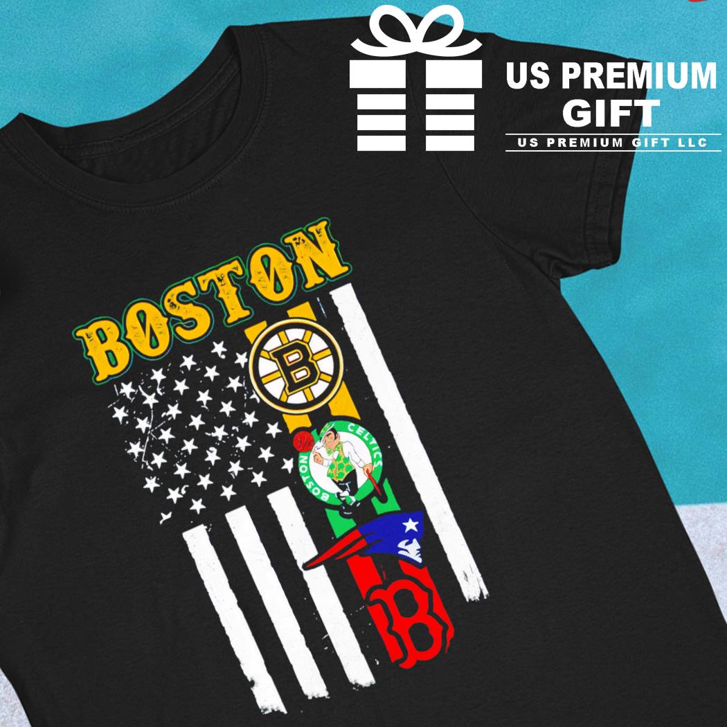 Boston Bruins Boston Celtics New England Patriots Boston Red Sox 4 teams  sports logo flag gift shirt, hoodie, sweater, long sleeve and tank top