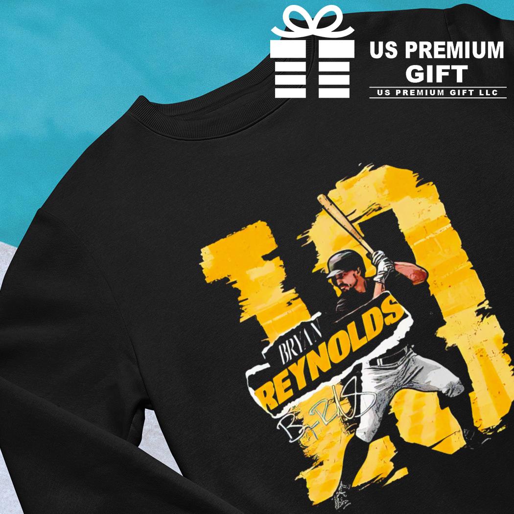 Bryan Reynolds 10 Pittsburgh Pirates baseball player action pose outline  signature shirt, hoodie, sweater, long sleeve and tank top