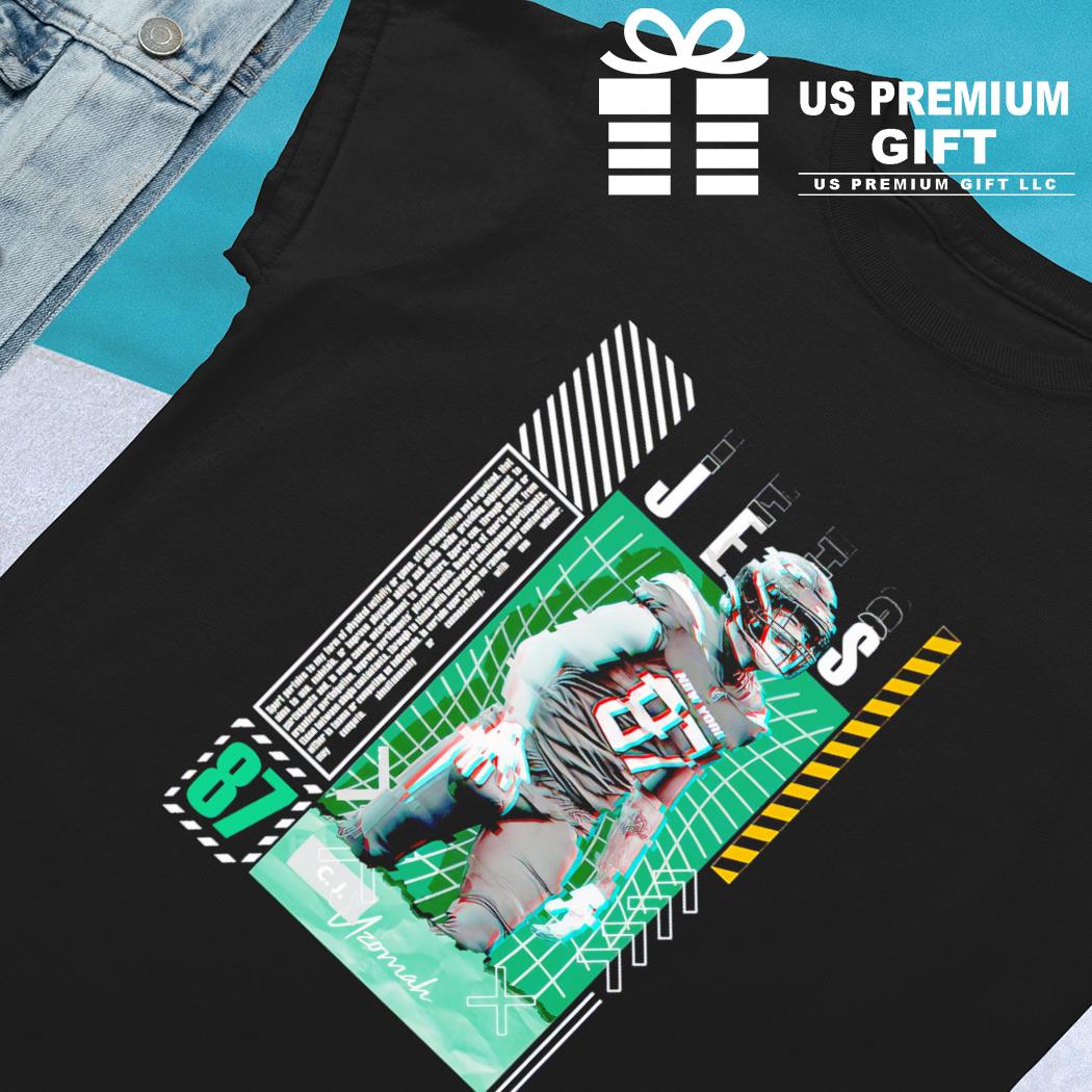 C.J. Uzomah 87 New York Jets football player glitch poster shirt, hoodie,  sweater, long sleeve and tank top