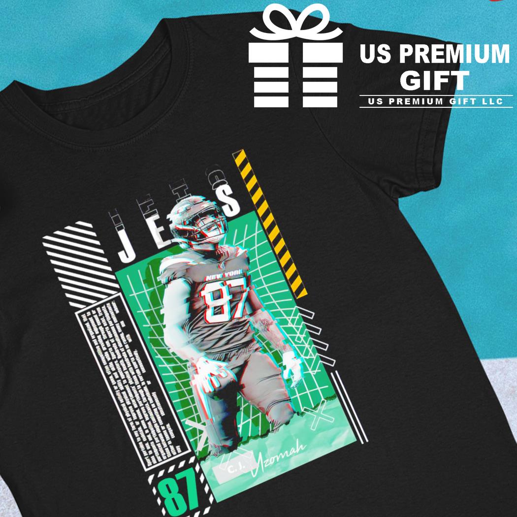 C.J. Uzomah 87 New York Jets football player glitch poster shirt, hoodie,  sweater, long sleeve and tank top