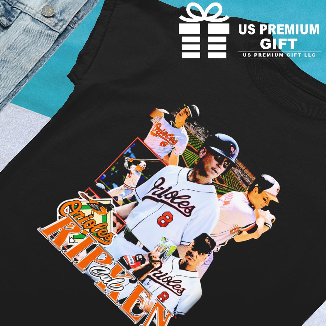 Baltimore Orioles Cal Ripken Jr Number 8 Orange T-shirt Size XL