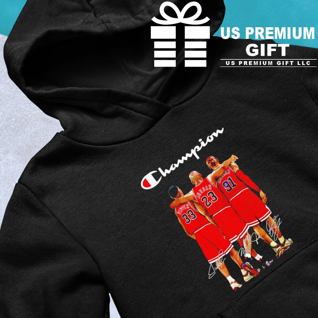 Champion Chicago Bulls basketball Scottie Pippen Michael Jordan Dennis  Rodman players signatures shirt, hoodie, sweater, long sleeve and tank top