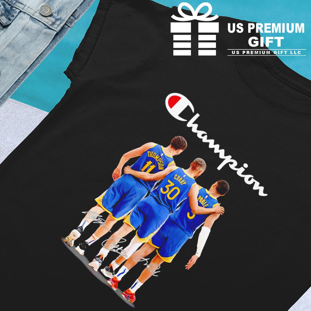 Champion Klay Thompson Stephen Curry And Jordan Poole Golden State Warriors  signatures shirt - Limotees