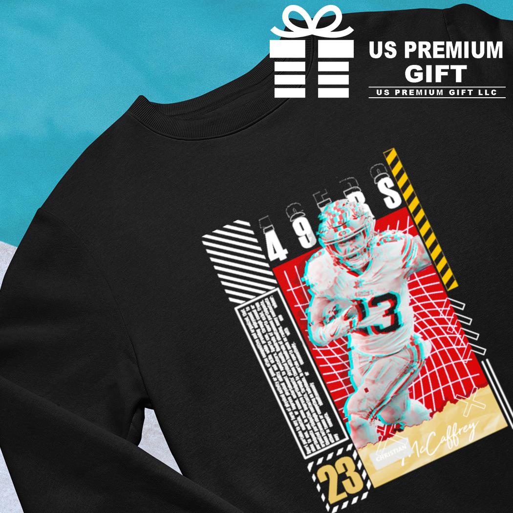 Christian McCaffrey 23 San Francisco 49ers football player glitch poster  shirt, hoodie, sweater, long sleeve and tank top