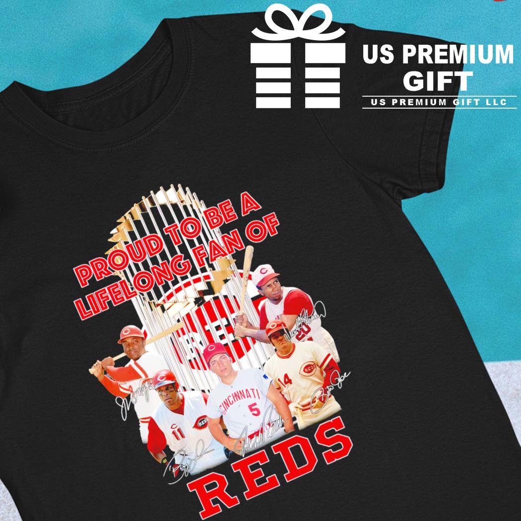 Official proud to be a lifelong fan of cincinnatI reds signatures 2023 T- shirt, hoodie, tank top, sweater and long sleeve t-shirt